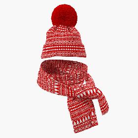 Christmas Hat and Scarf 3D model